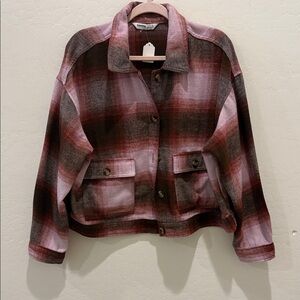 Sonoma Plaid Bomber Jacket - Red and Pink
